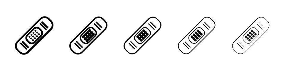 Band aid icon graphic set. trendy stroke line style