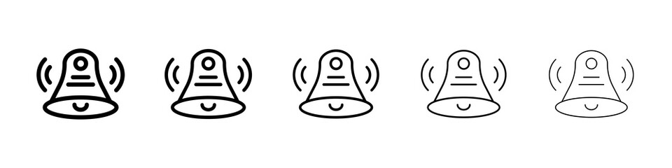 Bell ring icon graphic set. trendy stroke line style