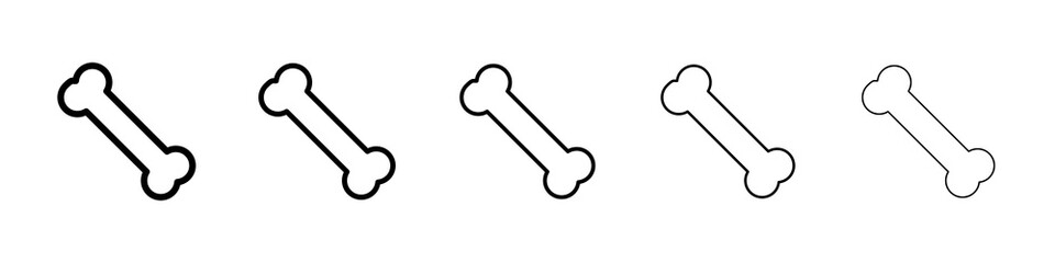 Bone icon graphic set. trendy stroke line style