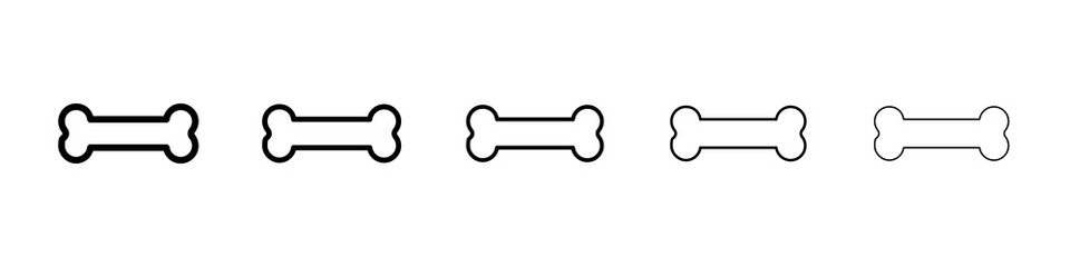 Bone icon graphic set. trendy stroke line style