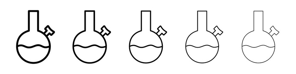 Bong icon graphic set. trendy stroke line style