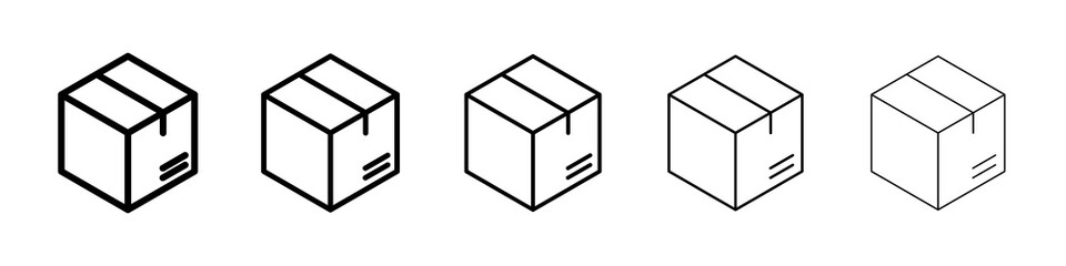 Box icon graphic set. trendy stroke line style