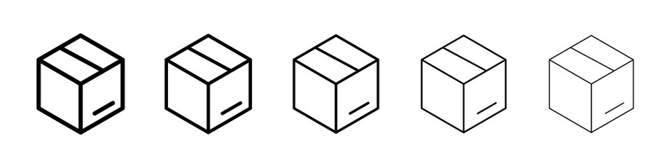 Box icon graphic set. trendy stroke line style