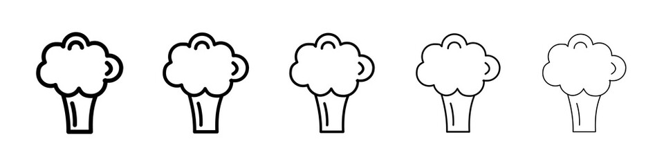 Broccoli icon graphic set. trendy stroke line style