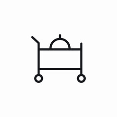 food service trolley icon sign vector