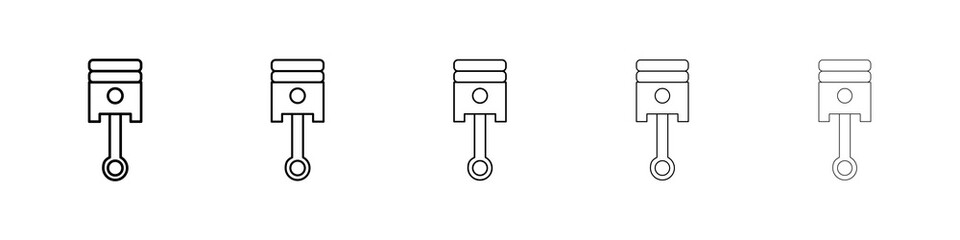 Car Piston icon graphic set. trendy stroke line style