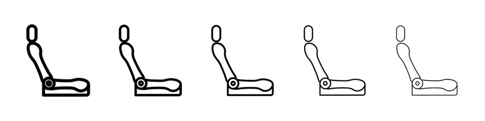 Car seat icon graphic set. trendy stroke line style
