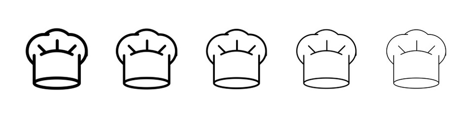 Chef hat icon graphic set. trendy stroke line style
