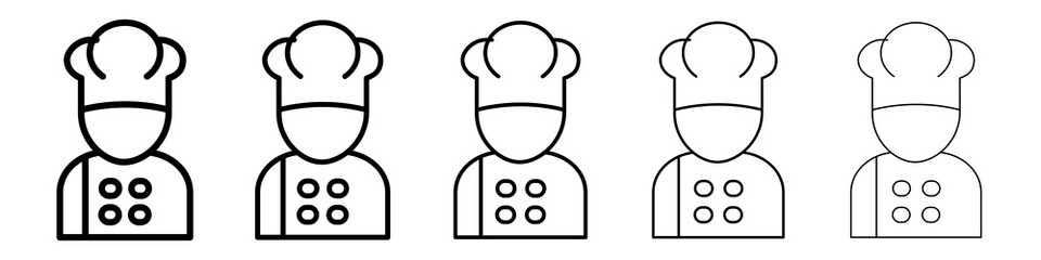Chef icon graphic set. trendy stroke line style