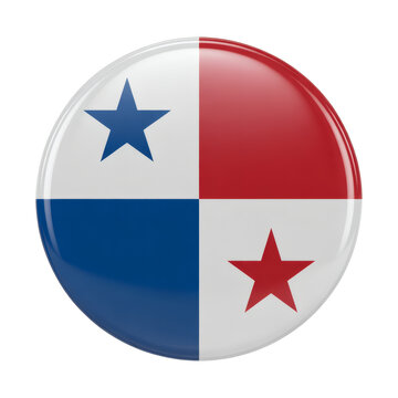 Panamanian Flag Glossy Round Badge Button,, A Vibrant Symbol of National Pride and Patriotism