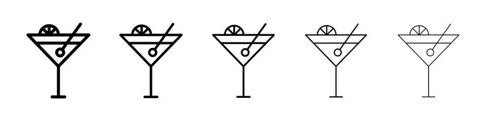 Citrus Glass icon graphic set. trendy stroke line style
