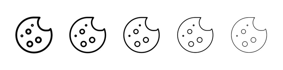 Cookie icon graphic set. trendy stroke line style