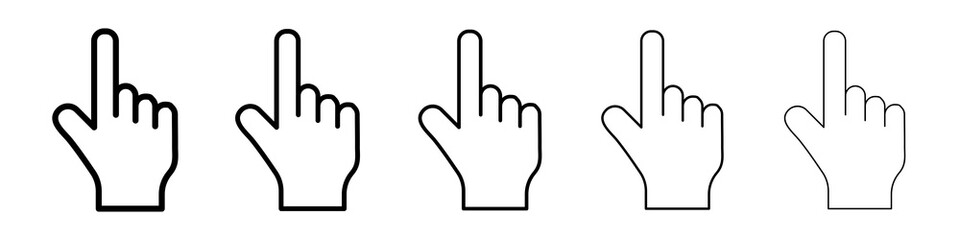 Cursor icon graphic set. trendy stroke line style