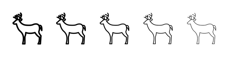 Deer icon graphic set. trendy stroke line style