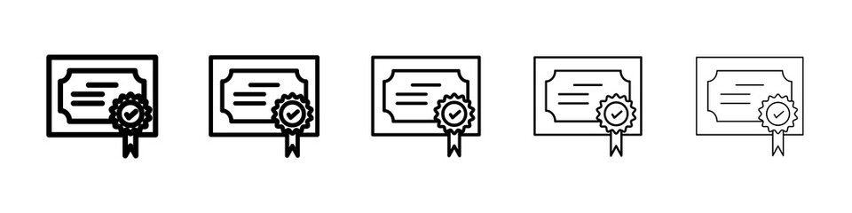 Diploma icon graphic set. trendy stroke line style