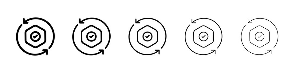 Execution icon graphic set. trendy stroke line style