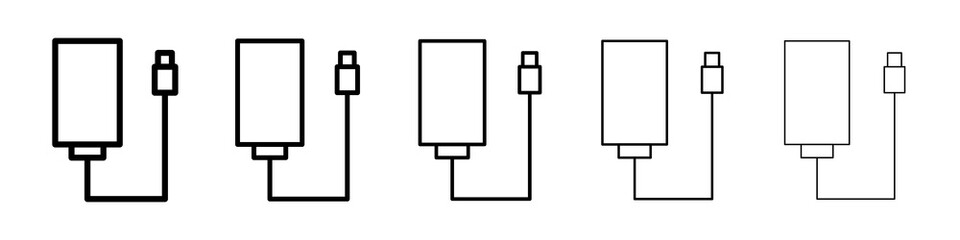 External hard drive icon graphic set. trendy stroke line style