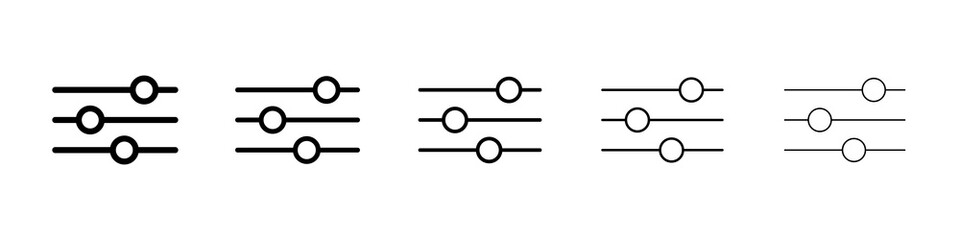 Filter Button icon graphic set. trendy stroke line style