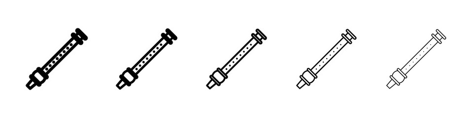 Flute icon graphic set. trendy stroke line style
