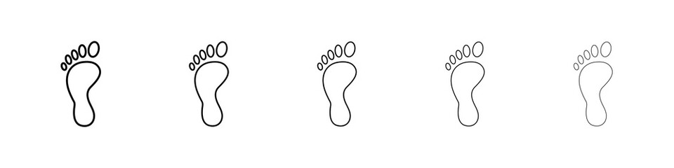 Footprint icon graphic set. trendy stroke line style