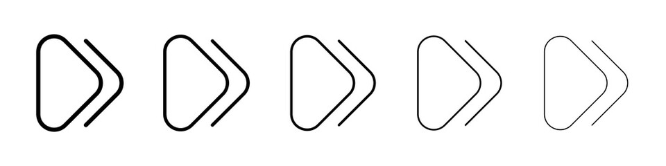 Forward icon graphic set. trendy stroke line style