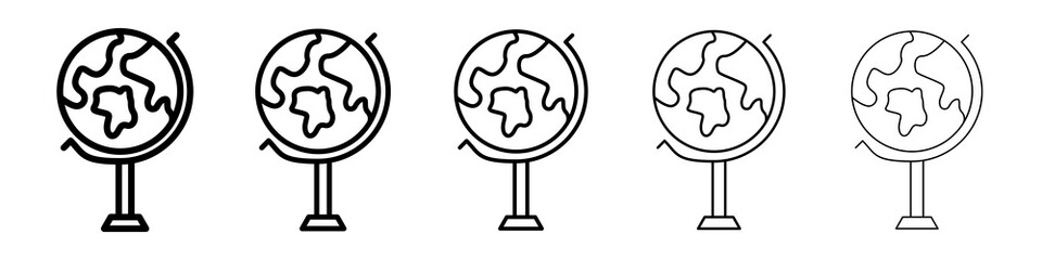 Globe icon graphic set. trendy stroke line style