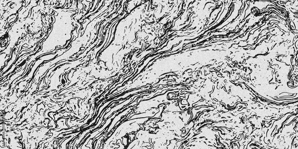 Poster black lines on white background creating a flowing pattern with organic shapes and textures backgrou