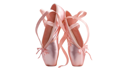 A beautiful close-up of pink ballet pointe shoes, perfect for dance and performance.