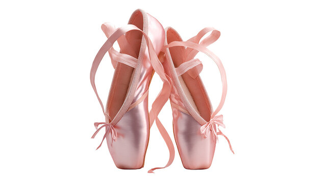 A beautiful close-up of pink ballet pointe shoes, perfect for dance and performance.
