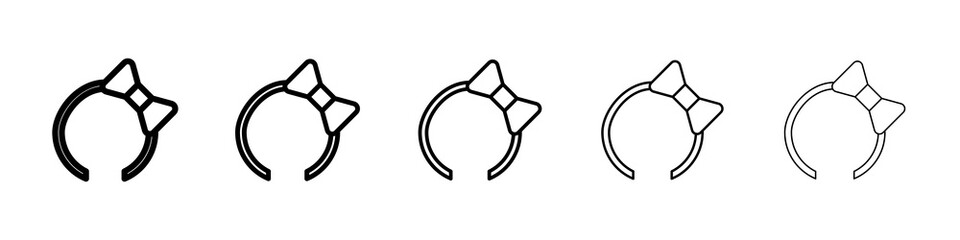 Headband icon graphic set. trendy stroke line style
