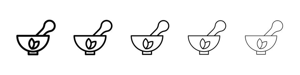 Herbal medicine icon graphic set. trendy stroke line style