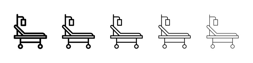 Hospital bed icon graphic set. trendy stroke line style