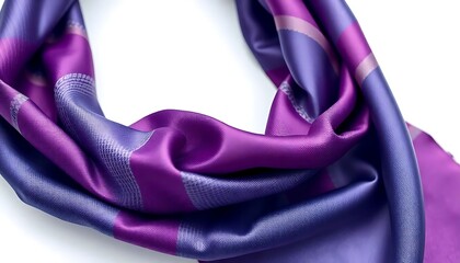 close up of a purple scarf on a white surface