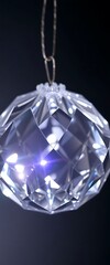 diamond ornament hanging from a chain