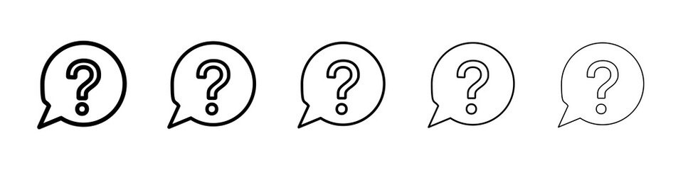 Interrogation icon graphic set. trendy stroke line style