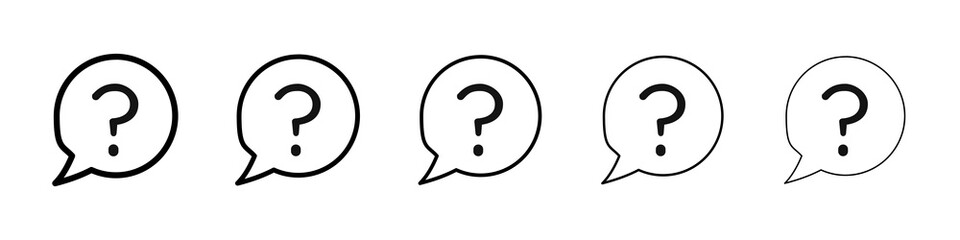 Interrogation icon graphic set. trendy stroke line style
