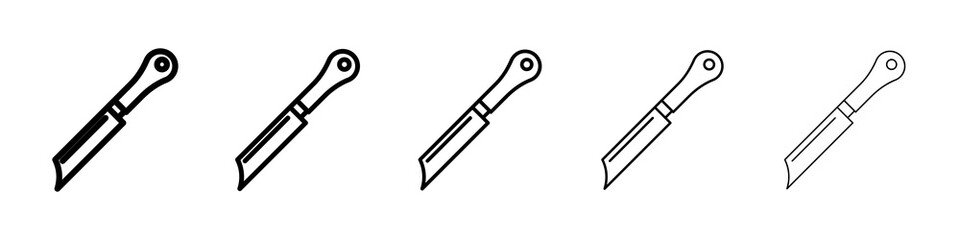 knife icon graphic set. trendy stroke line style