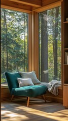 Fototapeta premium Cozy corner with forest view