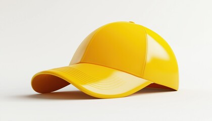 Fototapeta premium Yellow Fashion Cap: Stylish Sun Protection Sport Hat For Your Brand And Promotion. A Trendy Accessory For Staying Shaded During Outdoor Activities.