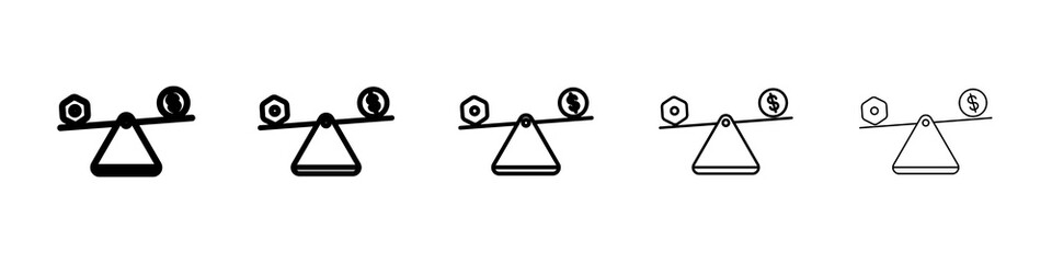 Leverage icon graphic set. trendy stroke line style