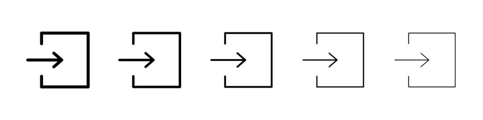 Fototapeta premium Log out icon graphic set. trendy stroke line style