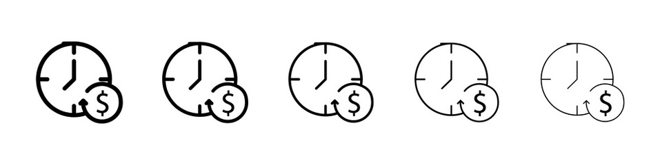 Long term investment icon graphic set. trendy stroke line style