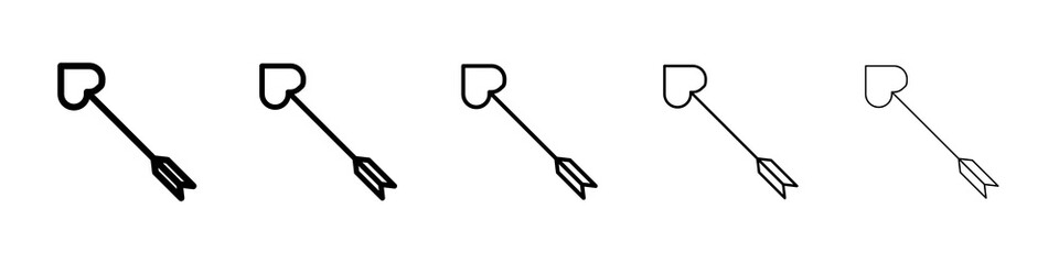 Love arrow icon graphic set. trendy stroke line style