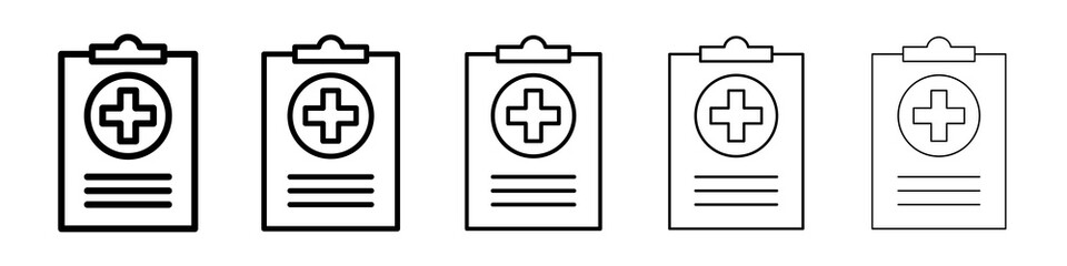 Medical report icon graphic set. trendy stroke line style