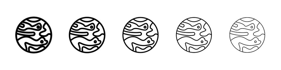 Mercury icon graphic set. trendy stroke line style