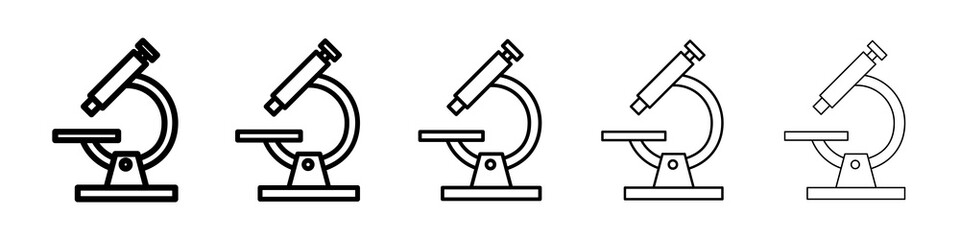 Microscope icon graphic set. trendy stroke line style