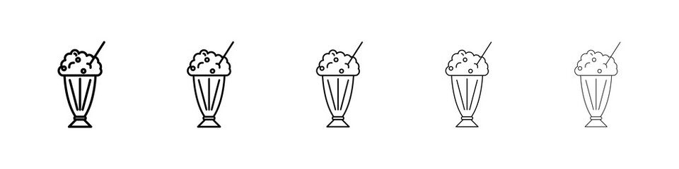 Milkshake icon graphic set. trendy stroke line style