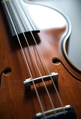 close up of a violin with strings