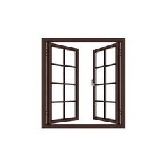 Obraz premium Open Window with Brown Frame Allowing Fresh Air