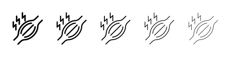 Myalgia icon graphic set. trendy stroke line style